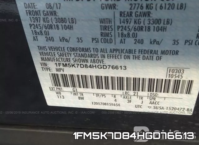 1FM5K7D84HGD76613 фото 10
