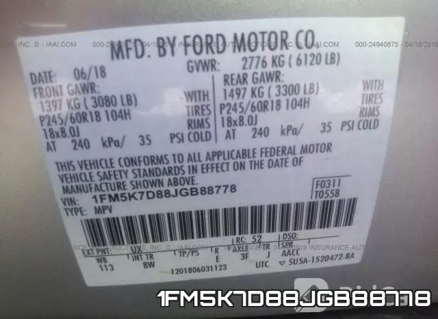 1FM5K7D88JGB88778 фото 10