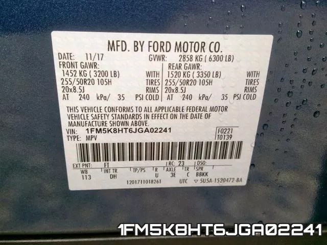 1FM5K8HT6JGA02241 фото 2