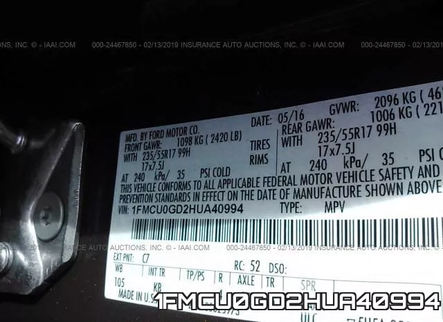 1FMCU0GD2HUA40994 фото 10
