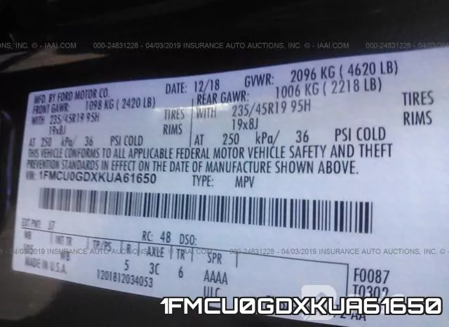 1FMCU0GDXKUA61650 фото 10