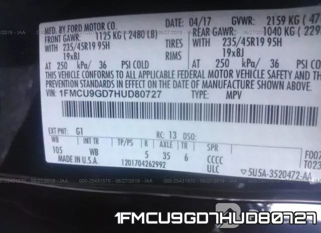 1FMCU9GD7HUD80727 фото 10