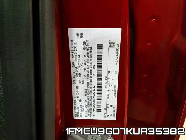 1FMCU9GD7KUA35382 фото 2