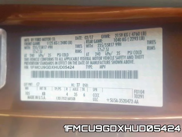 1FMCU9GDXHUD05424 фото 2