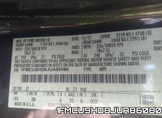 1FMCU9HD8JUA86080 фото 10