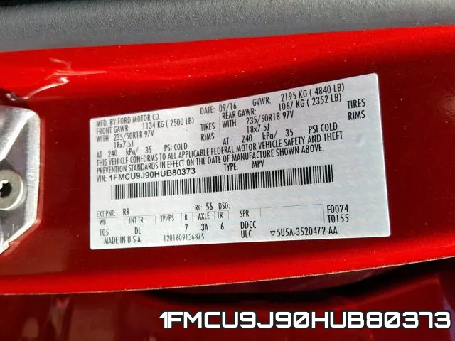 1FMCU9J90HUB80373 фото 2