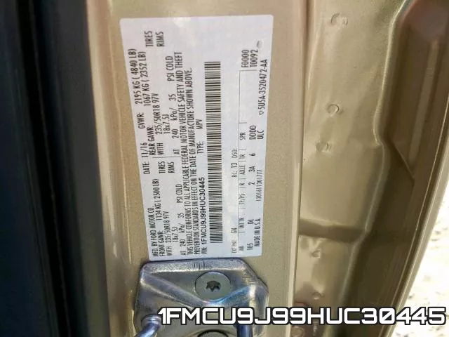 1FMCU9J99HUC30445 фото 2