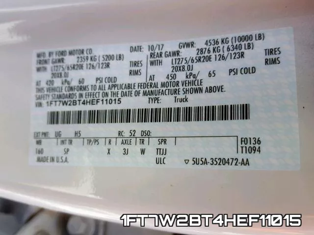 1FT7W2BT4HEF11015 фото 2