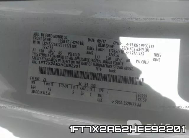 1FT7X2A62HEE92201 фото 10