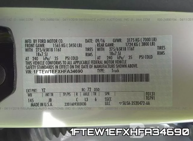 1FTEW1EFXHFA34690 фото 10