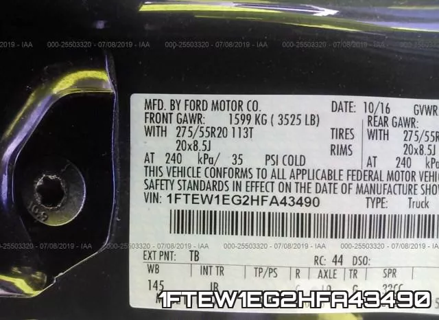 1FTEW1EG2HFA43490 фото 10