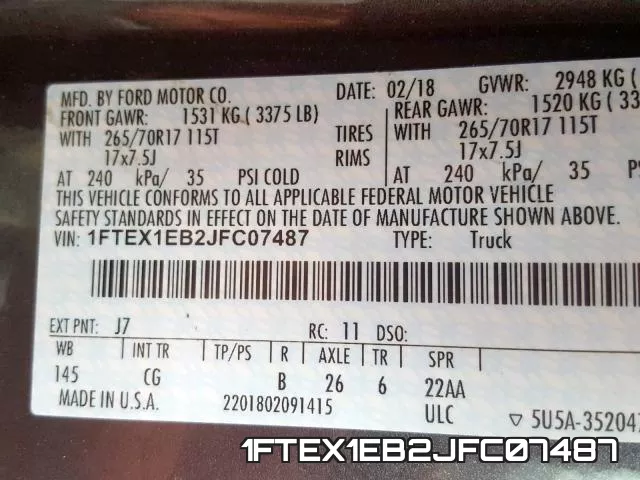 1FTEX1EB2JFC07487 фото 2
