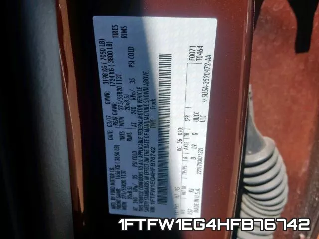 1FTFW1EG4HFB76742 фото 2