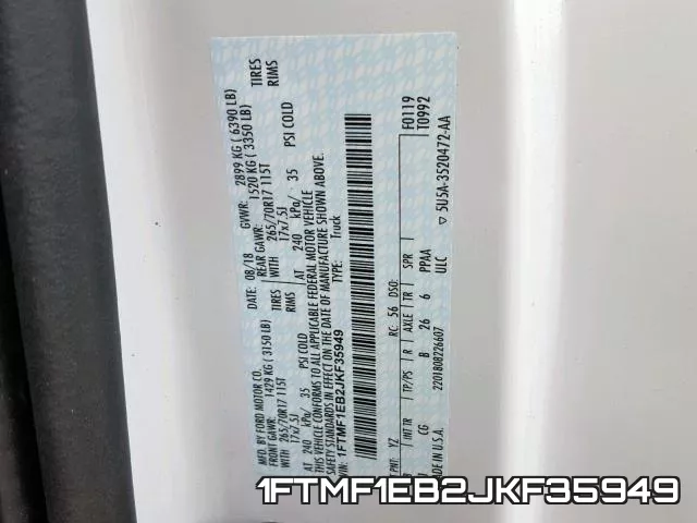 1FTMF1EB2JKF35949 фото 2