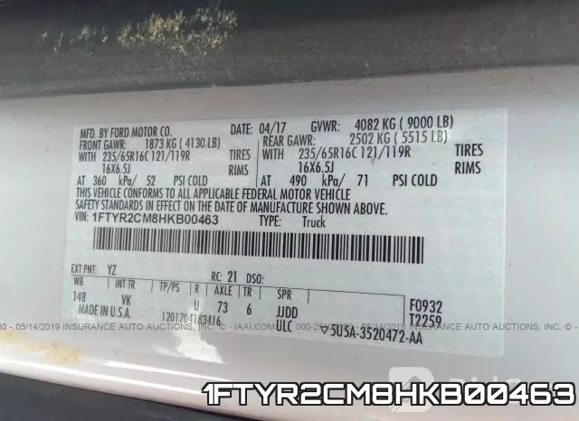 1FTYR2CM8HKB00463 фото 10