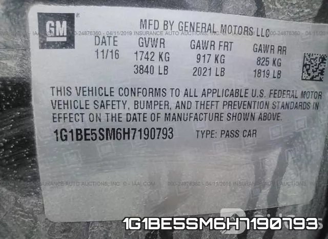 1G1BE5SM6H7190793 фото 10