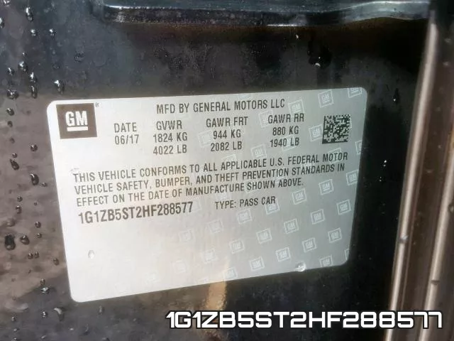 1G1ZB5ST2HF288577 фото 2