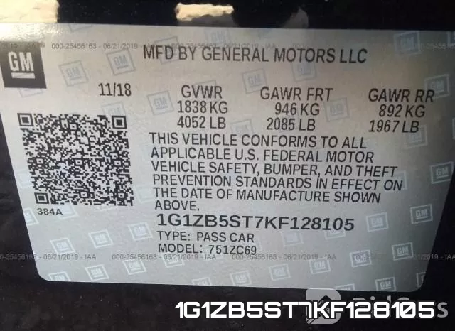 1G1ZB5ST7KF128105 фото 10
