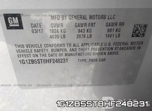 1G1ZB5ST8HF248231 фото 10