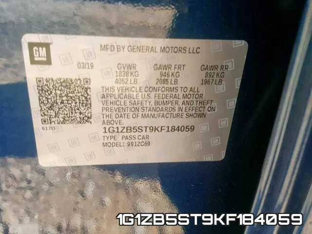 1G1ZB5ST9KF184059 фото 2