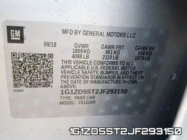 1G1ZD5ST2JF293150 фото 2