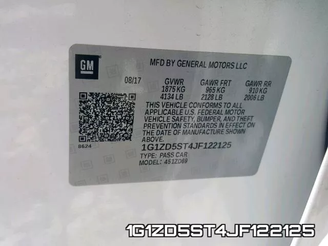 1G1ZD5ST4JF122125 фото 2