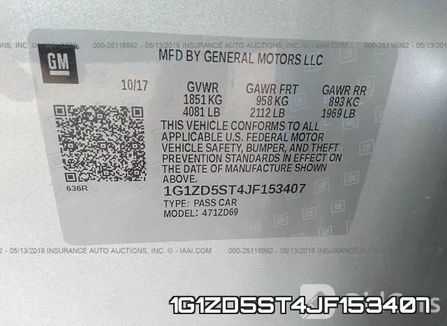 1G1ZD5ST4JF153407 фото 10