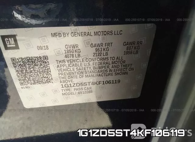1G1ZD5ST4KF106119 фото 10
