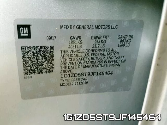 1G1ZD5ST9JF145464 фото 2
