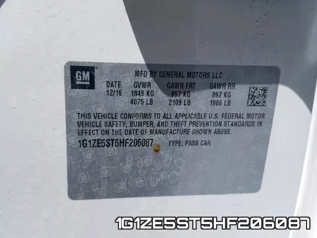1G1ZE5ST5HF206087 фото 2