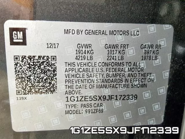 1G1ZE5SX9JF172339 фото 2