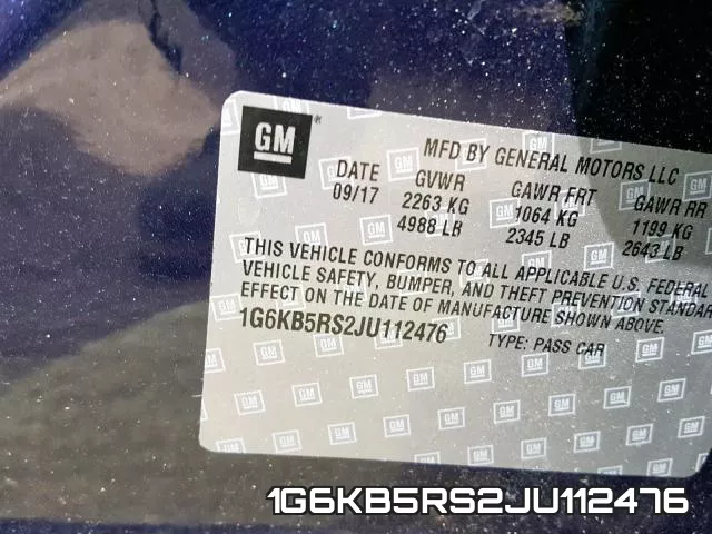 1G6KB5RS2JU112476 фото 2