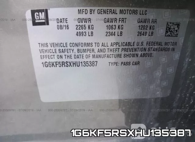 1G6KF5RSXHU135387 фото 10