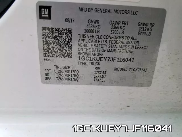 1GC1KUEY7JF116041 фото 2