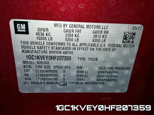 1GC1KVEY0HF207359 фото 2