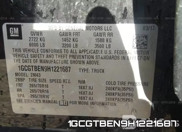 1GCGTBEN9H1221687 фото 10
