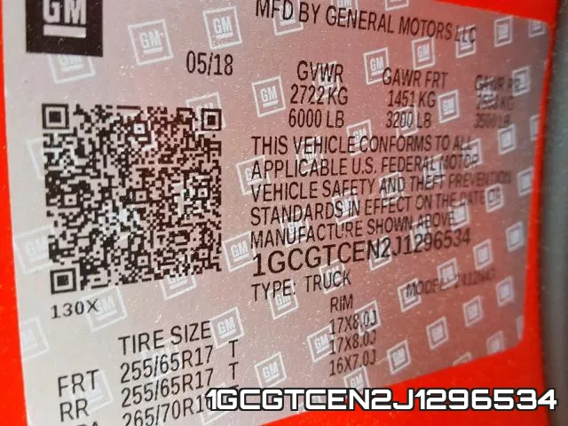 1GCGTCEN2J1296534 фото 2