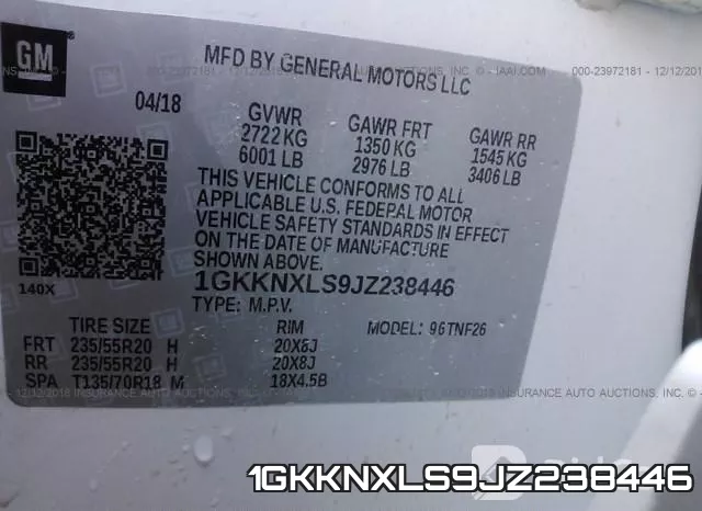 1GKKNXLS9JZ238446 фото 10