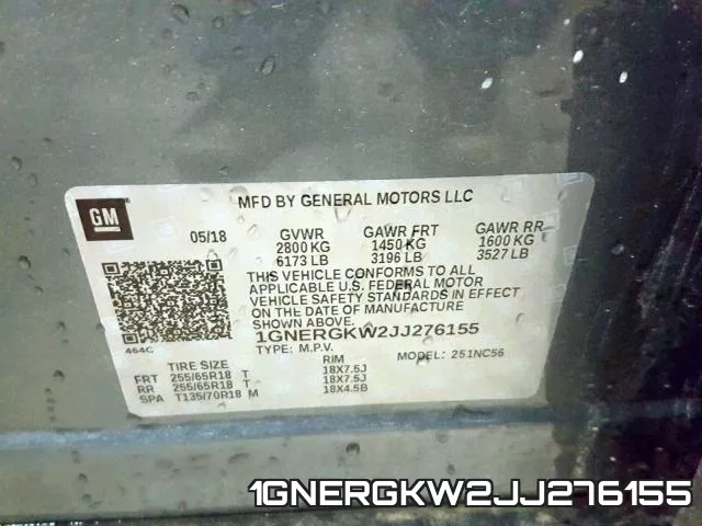 1GNERGKW2JJ276155 фото 2