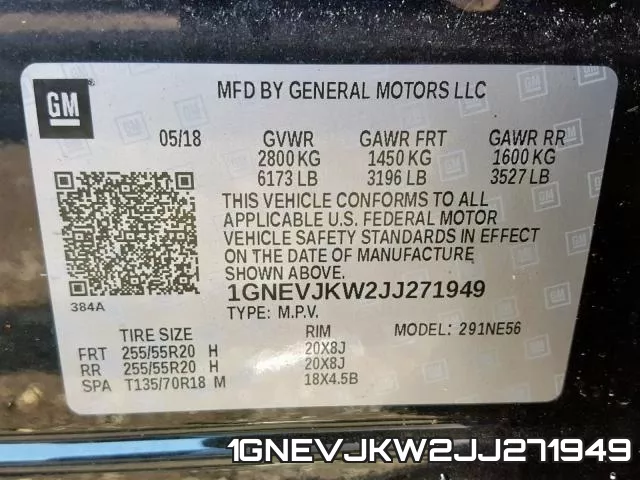 1GNEVJKW2JJ271949 фото 2
