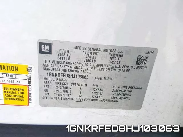 1GNKRFED8HJ103063 фото 2