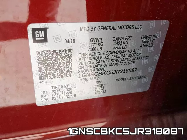 1GNSCBKC5JR318087 фото 2