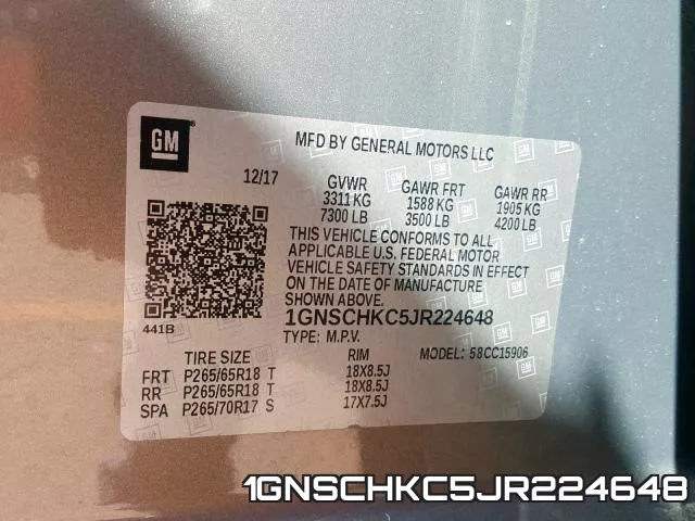 1GNSCHKC5JR224648 фото 2