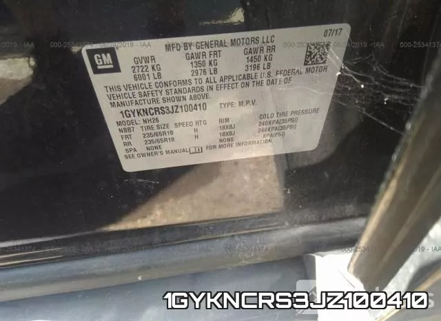 1GYKNCRS3JZ100410 фото 10