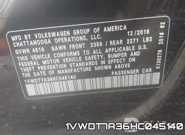 1VWDT7A36HC045140 фото 10