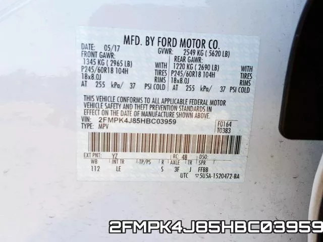 2FMPK4J85HBC03959 фото 2