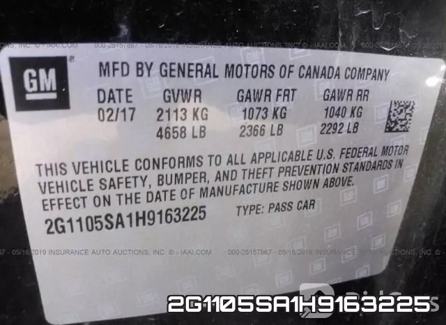 2G1105SA1H9163225 фото 10