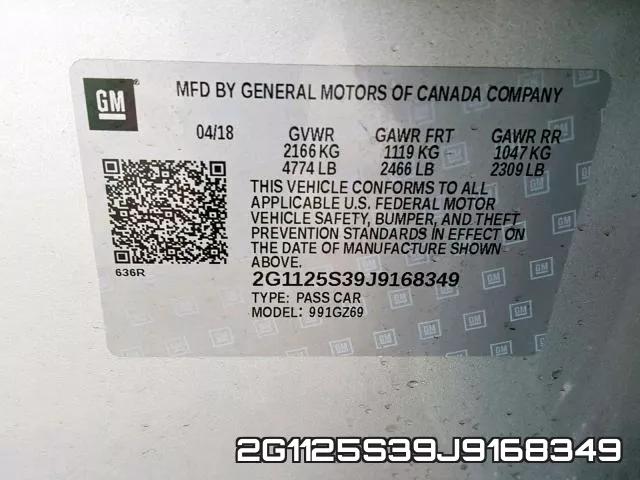 2G1125S39J9168349 фото 2