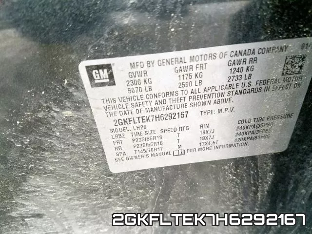 2GKFLTEK7H6292167 фото 2