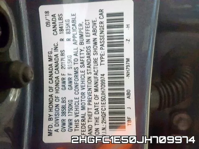 2HGFC1E50JH709974 фото 2